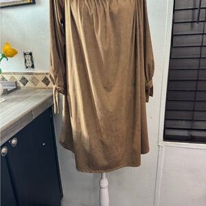 Peppermint Long Sleeve Brown Dress